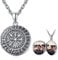 KINGWHYTE Wikinger Medaillon Halskette, dass halten Bild 925 Sterling Silber Vegvisir Foto Anhänger Wikinger Amulett Schmuck Graduierung Geschenke für Frauen Männer