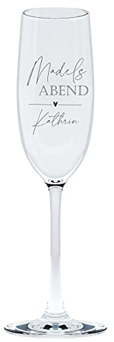 KT-Schmuckdesign Sektglas Leonardo - Mädelsabend mit Wunschtext - Geschenkidee Individuelles Sektglas Wunschgravur Geburtstagsgeschenk personalisiert