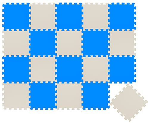 LittleTom 18 Teile Spielmatte Baby Puzzlematte ab Null - 30 x 30 cm Krabbelmatte Bodenmatte Kinder - Puzzle Teppich Kinderzimmer Matte - Outdoor Bodenschutzmatte Spielteppich Eva Schaumstoff Isomatte