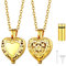 U7 Ashes Jewellery Men Gold Heart Locket Ash Pendant Vial Necklace For Women Stainless Steel Cremation Necklaces
