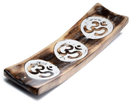 Puckator Porte Attrape-Cendre Bois de Manguier pour Bâtons d'Encens-La Khamsa Main de Fatma encens, Multicolore, Unique