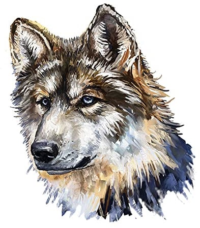 GIVBRO Aufnäher zum Aufbügeln, Wärmetransfer-Aufkleber, Wolf-Druck, Applikation, Aufkleber für Kleidung, T-Shirt, Jacken, Jeans, Rucksäcke