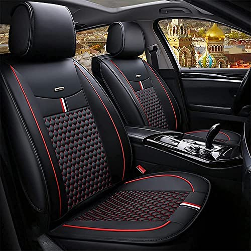 Maipula Für VW Für Volkswagen Amarok 2010-2018 Car Sitzbezügesets Vordersitze Sitzbezüge Kunstleder Sitzschutz Auflagen Schwarz Rot