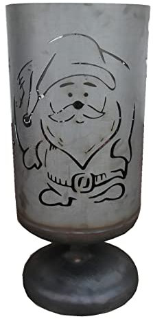 Feuertonne Feuersäule Feuerkorb Feuerschale Motiv Weihnachtsmann Ø 40 cm x Höhe 80 cm