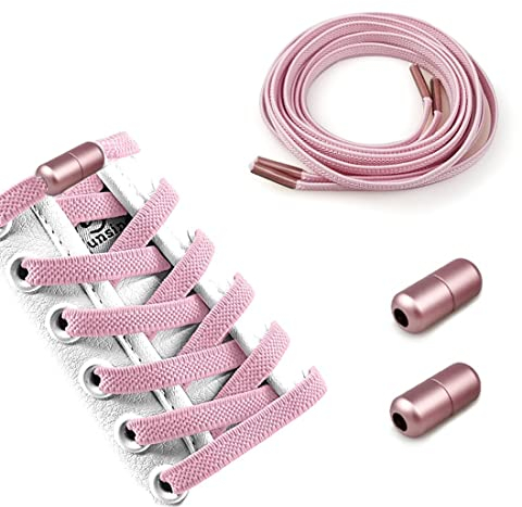 Polly Online Lacci elastici senza lacci con fibbie in metallo Taglia unica per tutte le scarpe per adulti e bambini (Rosa)