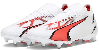 PUMA Ultra Match Mxsg, Scarpe da Calcio Uomo, White Black Fire Orchid, 40 EU
