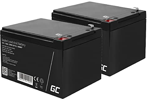 Green Cell® Ersatzakku kompatibel mit APC RBC52 2X 12V 12Ah AGM Batterie Vlies Bleiakku Wartungsfrei Versorgungsbatterie Lead-Acid Akku passend für USV UPS APC SmartUPS VS1000 BackUPS 600C 650 BK650M