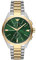 Emporio Armani Watch For Men, 2 sub dial Chronograph Movement and 43mm Case Size with Stainless steel, Leather or Silicone strap Goldton und Grün , 43MM