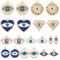 SUNNYCLUE 1 Box 40Pcs Evil Eye Charms Evil Eyes Charm Valentine's Day Heart Charm Large Flat Round Rhinestone Hamsa Hand Lucky Charms Love Charms for Jewellery Making Charm Earring Necklace DIY Craft