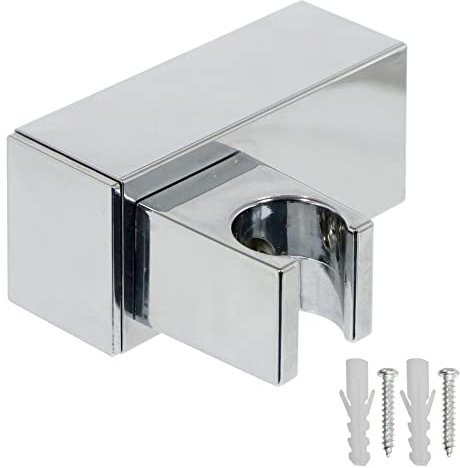 SPARES2GO Wall Clamp Compatible with Mira Shower Head Adjustable Square Angled Chrome Bracket Handset Holder