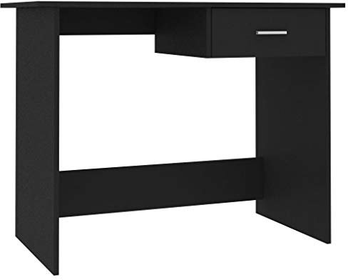 Homgoday Escritorio negro de 100 x 50 x 76 cm de aglomerado, escritorio para ordenador, ahorra espacio, mesa de oficina, mesa de escritorio, escritorio Gaming para dormitorio