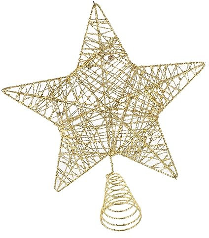 Amosfun Christbaumschmuck Weihnachtsbaumspitzenstern Weihnachtsbaum Dekoration Weihnachtsbaum-Stern-Ornament Led Lichter Christbaumspitze Christmas Tree Topper Zubehör Eisen Weihnachten