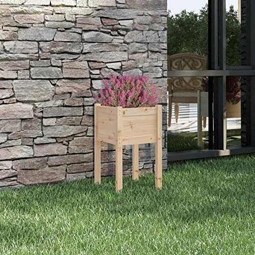Camerina Jardinière d'extérieur 50x50x70 cm Bois de pin Massif,Jardiniere sur Pieds,Bac avec Treillis,Jardiniere Terrasse
