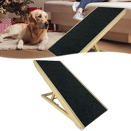 HENGMEI Scala per cani in legno, pieghevole, scala per gatti, antiscivolo, per cani di piccola taglia, 100 x 40 x 7 cm