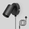 TaFiCo Black Plug in Wall Light with Switch - GU10 Wall Light Plug in Cord 350° Rotatable - 7W Indoor Wall Sconce Lights for Bedroom Living Room Kitchen Desk - Bulb Not Included