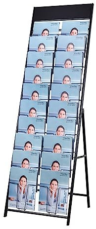 BLV prospektständer a4 mit 10-Lagen,Zeitschriftenständer für Literatur, Gemeinschaftsräume prospekthalter (Doppelte A4-Breite)