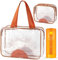 Y1tvei Boho Sun Kulturbeutel Transparent - 2 Stück Sunshine Large Clear Clutch Kosmetiktasche und Tragetasche, Reise PVC Wasserdichter Handtasche Tragbarkeit Compliant für Damen Mädchen Strände Urlaub