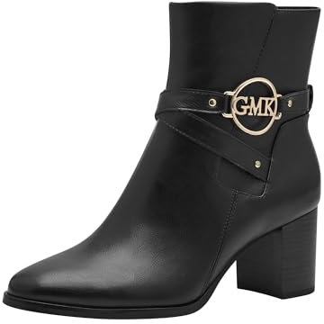 MARCO TOZZI by Guido Maria Kretschmer Damen Stiefeletten mit Absatz aus Kunstleder Spitz, Schwarz (Black), 39 EU