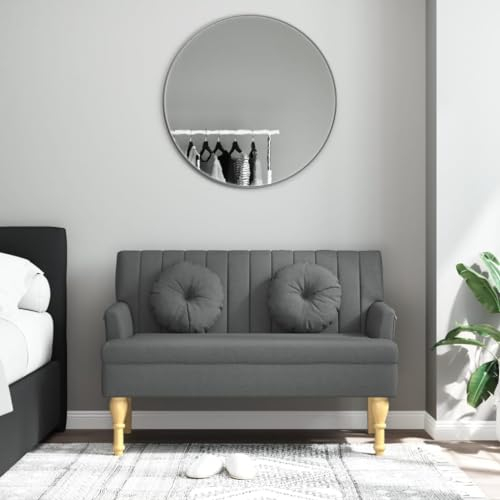 Festnight Sitzbank mit Rückenlehne Sofabank mit Armlehne 2 Sitzer Sofa Retro Küchensofa Esszimmerbank Polsterbank Loungesofa Flurbank Loungebank Essbank Stoffsofa Küchenbank Bank Küche Dunkelgrau