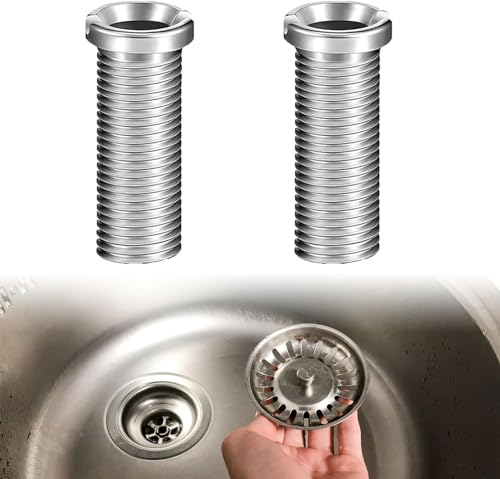 Fregadero Cesta Filtro Tornillo,Tornillo Hueco para Válvula de Fregadero,Fregadero Cesta Tornillo,45mm Acero Inoxidable Cocina Lavabo Tornillo,para Lavabo Colador Enchufe,2 Piezas,Plata