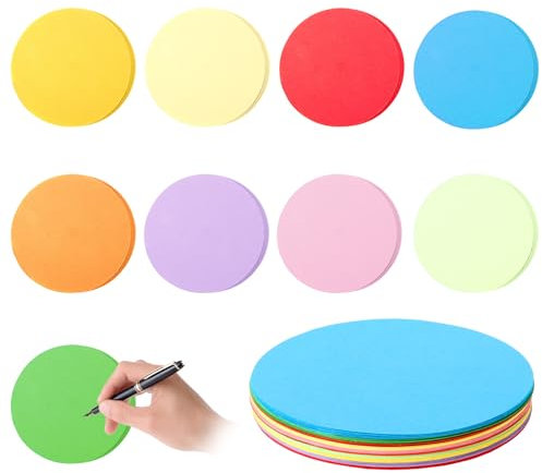 108 Stück Moderationskarten Set 10cm Runde Moderationskarten Origami Papier 8 Farben Moderationskoffer für DIY Kinderhandwerk Schulankündigung Postertafel Dekoration