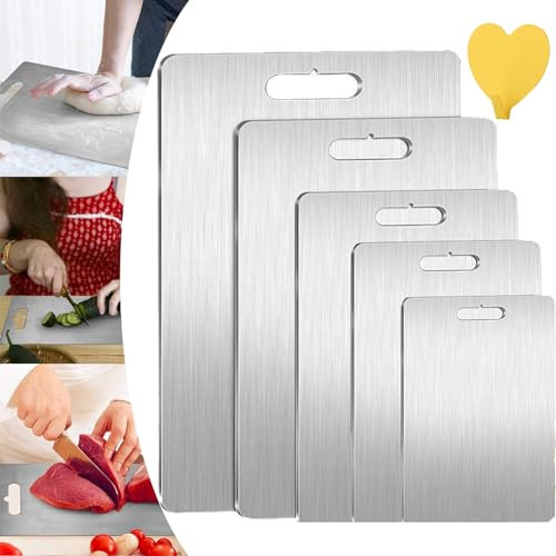 Nextan - Schneidebrett aus 100% reinem Titan, Noralus Schneidebrett Titan, Schneidebrett aus Titan, Serenosole SafeCut Schneidebrett (L)