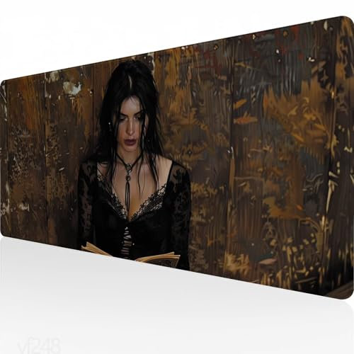 Tapis de Souris Noir,1600x800x3mm Grand Tapis de Souris XXL Gaming,Femme Tapis de Souris Gaming,Tapis de Bureau Antidérapant Étanche,sous Main Bureau à Bords Cousus pour Gamer,Ordinateur,PC YF-248