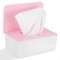 Feuchttücher Box, Feuchtes Toilettenpapier Box, Feuchttücherbox, Baby Feuchttüchter Box, Feuchttücher Spender Feuchtpapierbox mit Deckel, Feuchttuchspender Taschentuchbox für Zuhause Büro, rosa weiß