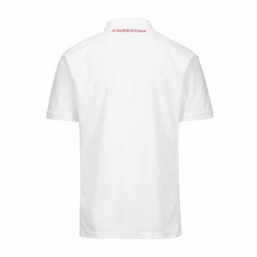 Kappa – Maglia Gara Kombat™ 2025 ACF Fiorentina da Uomo in Tessuto Tecnico Riciclato con Collo Polo, Dettagli in Transfer e Tecnologia Hydro-Way, Regular Fit, Bianco, Taglia L