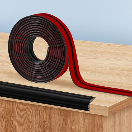 TECDW 200cm-2cm Extra Breiter Weicher Kantenschutz Schwarz,Winkelprofil Selbstklebend,Tischkantenschutz,Tisch und Möbel Kantenschutz,für Möbel Baby