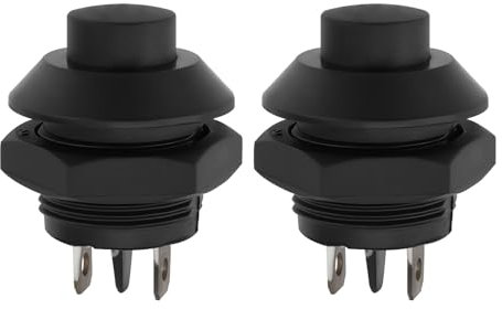eMagTech 2 Interruptores de Botón Pulsador para Coche Interruptor de Botón de Arranque Interruptores de Botón Pulsador Momentáneos para Coches Clásicos Camiones 21 X 27 X 37 Mm 12 V-250 V 3 A