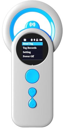 NetumScan Bluetooth Haustier-Mikrochip-Scanner-Lesegerät RFID EMID, 3-in-1 tragbarer 2048 Tag-Datenspeicher Tier-Scanner mit TFT-Bildschirm, 1200mAh für ISO 11784/11785, FDX-B und ID64 RFID DJ-130