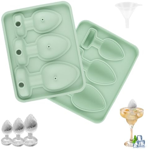 FePen Eiswürfelform Silikon mit Deckel,Gefrierform Lustige Whiskey Kaffee Cocktail Partygeschenke für Erwachsene (Green)