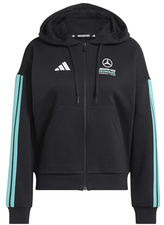adidas Women's Mercedes - AMG Petronas Formula 1 Team DNA Full Zip Hoody, Black/semi Mint Rush, XL