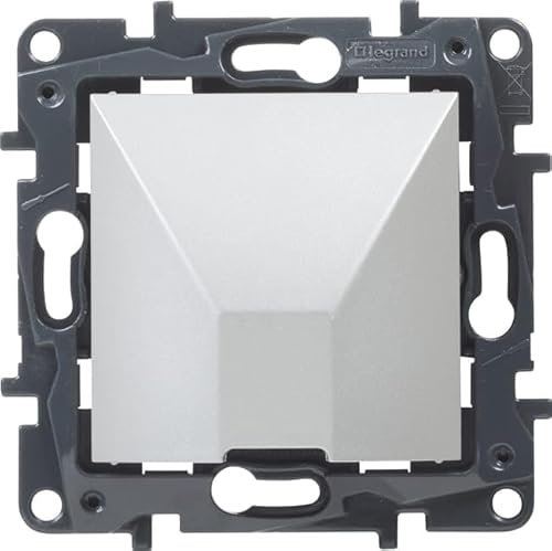 LEGRAND Cargador doble USB tipo A componible para instalación empotrada, Gama Niloé Step, Color Aluminio, 398263