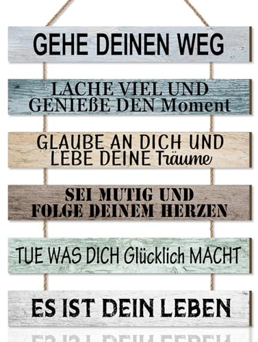 BINCUE Insirierende Wandbild,Familie Schilder mit Sprüchen,Motivierende Familienregeln Wanddeko,Jugendweihe Deko Mädchen Jungen,GEHE DEINEN WEG Bilder mit Spruch,Insirierende Schild Familie