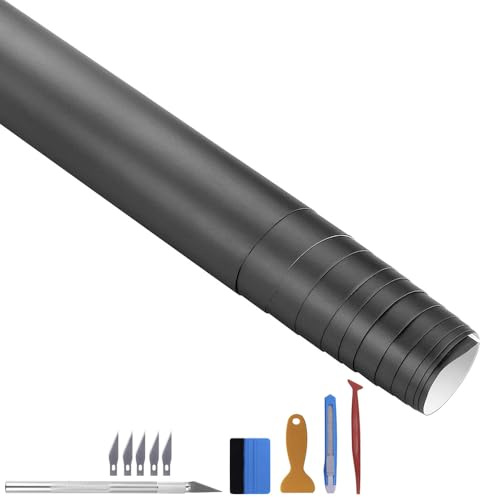 NewL Film en Vinyle Mat satiné Mat de qualité supérieure - pour Voiture - sans Bulles d'air - pour Bricolage, Moto, téléphone Portable - Accessoires (Gris, 100 cm x 300 cm)