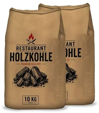 Hamann Mercatus GmbH Restaurant-Holzkohle 20 kg I Grillkohle Restaurant Qualität I Gastro Holzkohle I Steakhouse Grillkohle I Raucharm I Premium Grillholzkohle