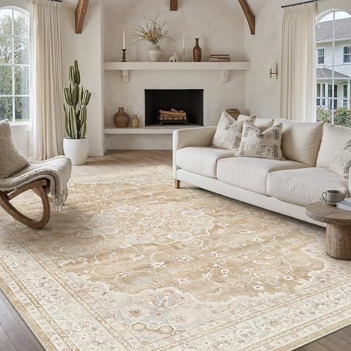 PureCozy Teppich Wohnzimmer 240x300cm Braun Waschbarer Wohnzimmerteppich | Rutschfest Kurzflor,Weich Teppiche,Wohnzimmerteppich,Schlafzimmer,Esszimmer,Büro,Kinderzimmer