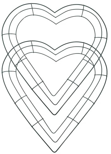 Zerodeko 2er-Set Herzförmige Drahtkranz-Rahmen, Florale Metallringe für DIY-bastelarbeiten, Valentinstag, Hochzeit, Weihnachten, Party, Haustürdekoration