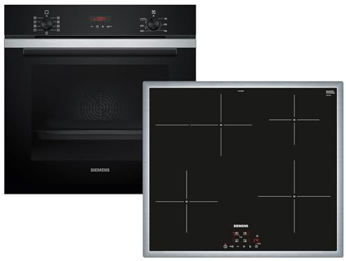 Siemens Set PQ212XA02Z Pyrolyse Backofen Edelstahl HB273ABS3 + Induktionskochfeld EH64KBFB5E
