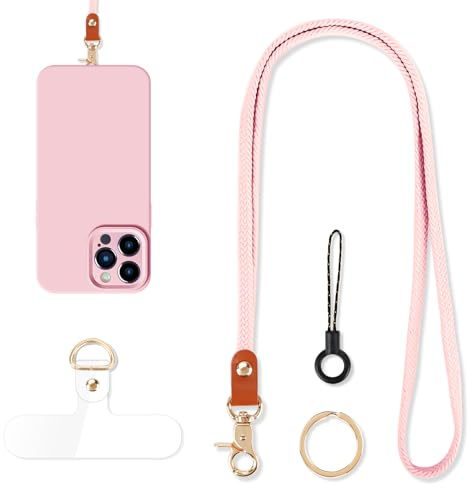 Yooyan Schlüsselband zum Umhängen – Lanyard Schlüsselband lang, Schlüsselanhänger Band lang, Schlüsselanhänger Band robust und komfortabel, ideal für Alltag und Büro (rosa)