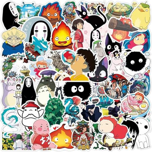 YOGARTH 50 Stück Anime Aufkleber, Kawaii Anime Movie Sticker Set, Wasserfeste Aufkleber Vinyl für Gitarren Scrapbook Gepäck Laptop Skateboards Kinder Erwachsene (A)