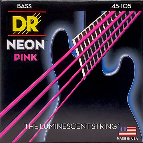 DR Strings NPB-45 Corde per basso rosa neon (45-105)