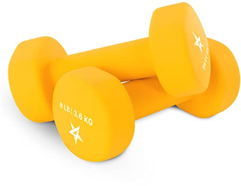 Yes4All DSAX Hex Hanteln Neopren Gewichte Set, 3,6 KG x 2, Orange