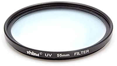 vhbw Filtre UV Universel Compatible avec Les objectifs d'appareil Photo de Filetage 55mm - Filtre de Protection UV, Noir