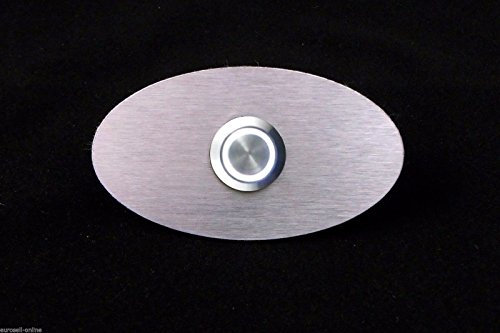 Eurosell - Beleuchtete Design V2A Edelstahl Klingelplatte Klingel Platte Schild Klingelschild Türklingel Klingelknopf Drücker Door Bell Plate Stainless Steel Button LED weiß beleuchtet