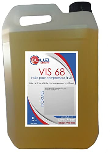 DLLUB - Huile minérale pour compresseur d'air à vis 68-5 litres