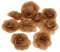 Lot de 10 Fleur Rose Toile de Jute Rustique Vintage Décoration Mariage Couture DIY 6.5cm - Brun