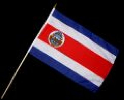 Costa Rica Flagge, mit Holzstab (60cm), 30x45cm